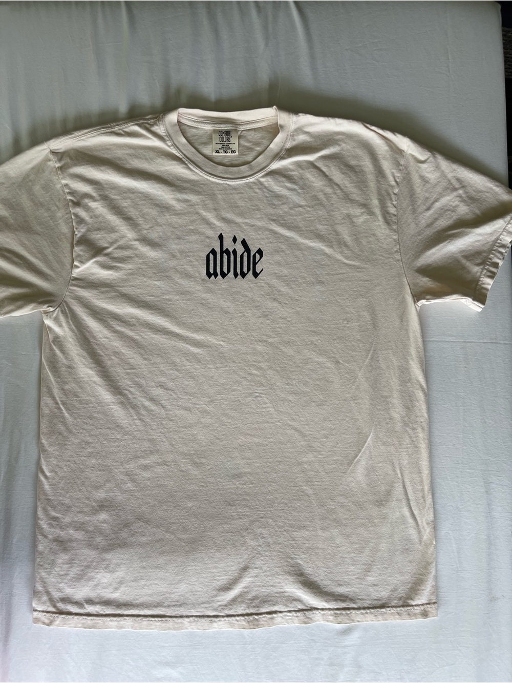 Comfort Colors Cream Short Sleeve 'abide' Graphic Tee